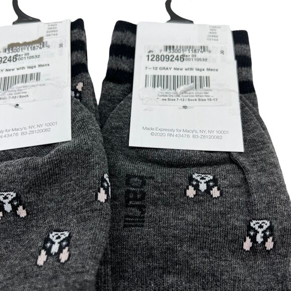 Bar III Men's Bulldog Boxer Frenchie Dog Socks size 7-12 Gray Lot of Three - Picture 8 of 15